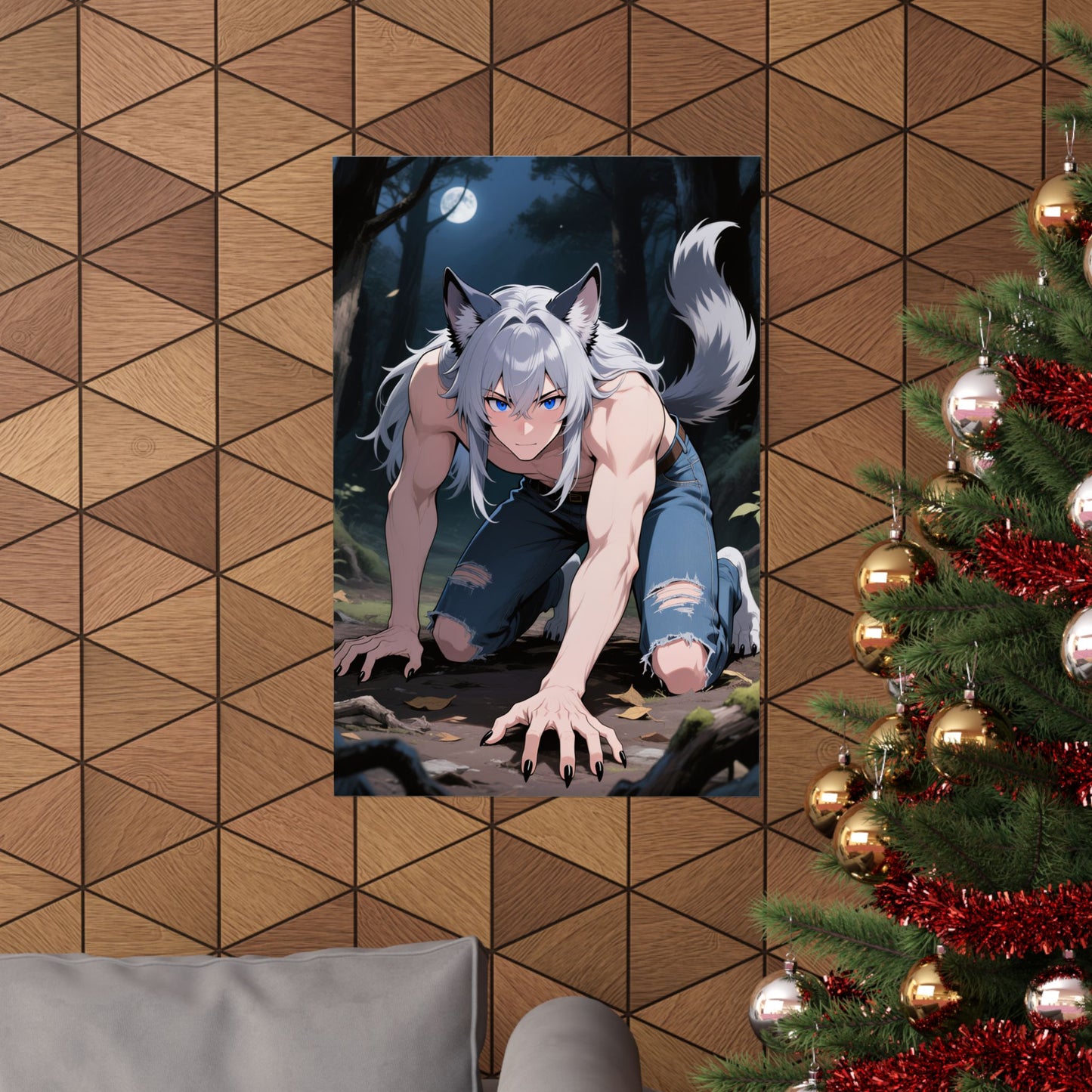 Luca Moonlit Werewolf Poster — Anime Wolfman Wall Art, (Matte Archival Print)