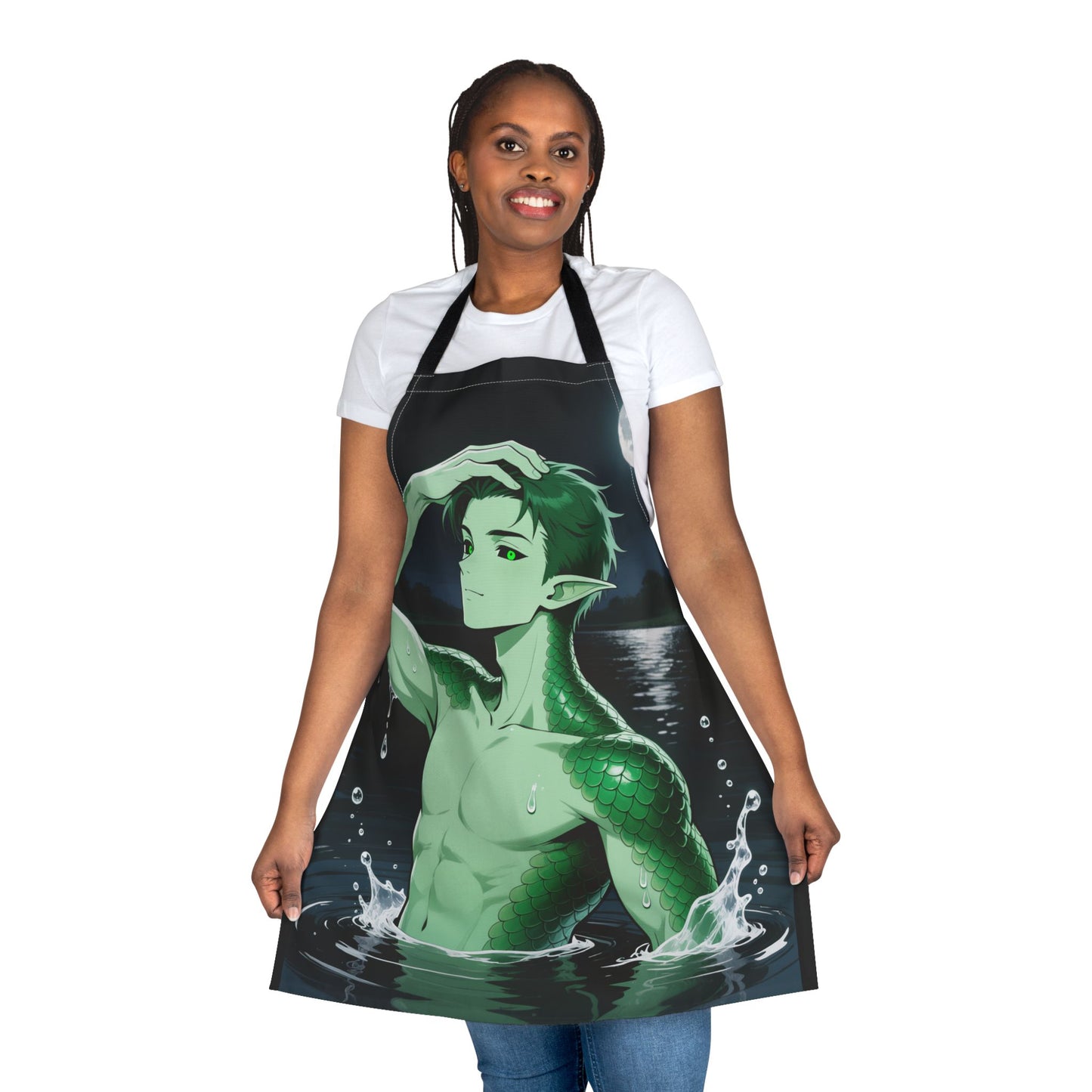 Kel Sea Creature Anime Apron — Mad-Cute Kitchen & Craft Apron (Customizable) | Yaoi Monsters