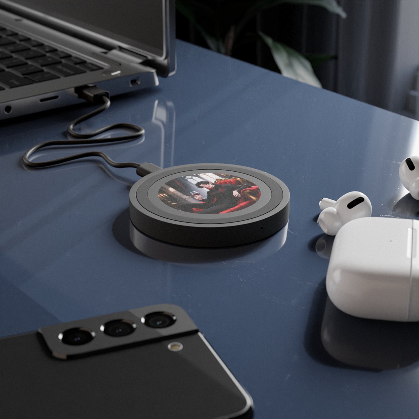 Dracula Velvet Chaise Wireless Charger — Qi-Compatible Vampire Charging Pad | Yaoi Monsters