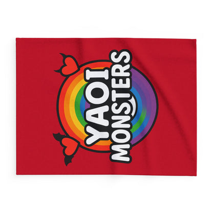 Yaoi Monsters Rainbow Logo Plush Arctic Fleece Blanket | BL Anime Throw | LGBTQ+ Pride Kawaii Cozy Couch & Bed Decor