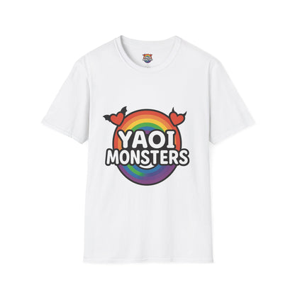 Yaoi Monsters Rainbow Logo T-Shirt | Unisex BL Anime Tee | LGBTQ+ Pride Kawaii Monster Shirt