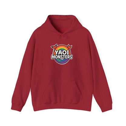 Yaoi Monsters Rainbow Logo Hoodie | Unisex Heavy Blend Pullover | LGBTQ+ Pride BL Anime Sweatshirt