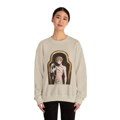 Mummy Crewneck Sweatshirt – Unisex Heavy Blend | Gothic Mummy Pullover, Anime Monster Sweater & Halloween Streetwear by Yaoi Monsters