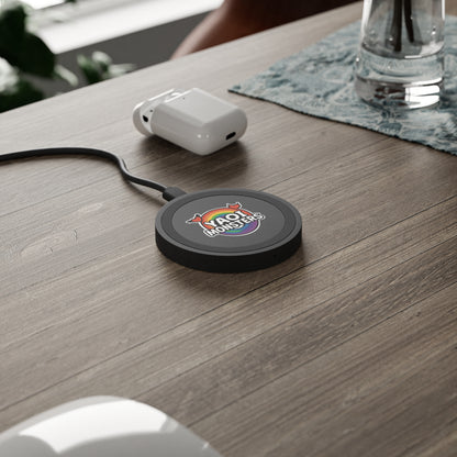 Yaoi Monsters Rainbow Logo Wireless Charger | Qi Charging Pad for iPhone, Samsung & Pixel | BL Anime Pride Desk Accessory