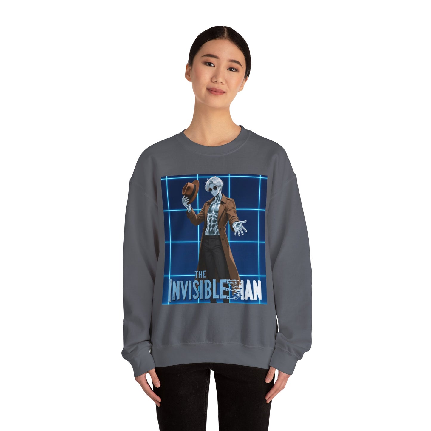 Theodore Marvel Invisible Man Crewneck Sweatshirt — Heavy Blend Anime Pullover | Yaoi Monsters