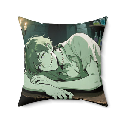 Dracula & Adam Double-Sided Throw Pillow — Vampire x Frankenstein Gothic Anime Decor | Yaoi Monsters