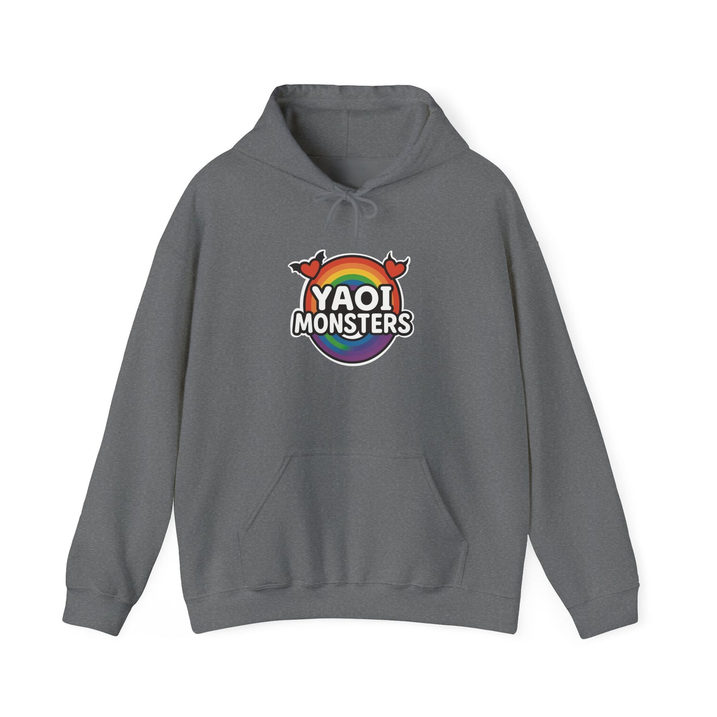 Yaoi Monsters Rainbow Logo Hoodie | Unisex Heavy Blend Pullover | LGBTQ+ Pride BL Anime Sweatshirt