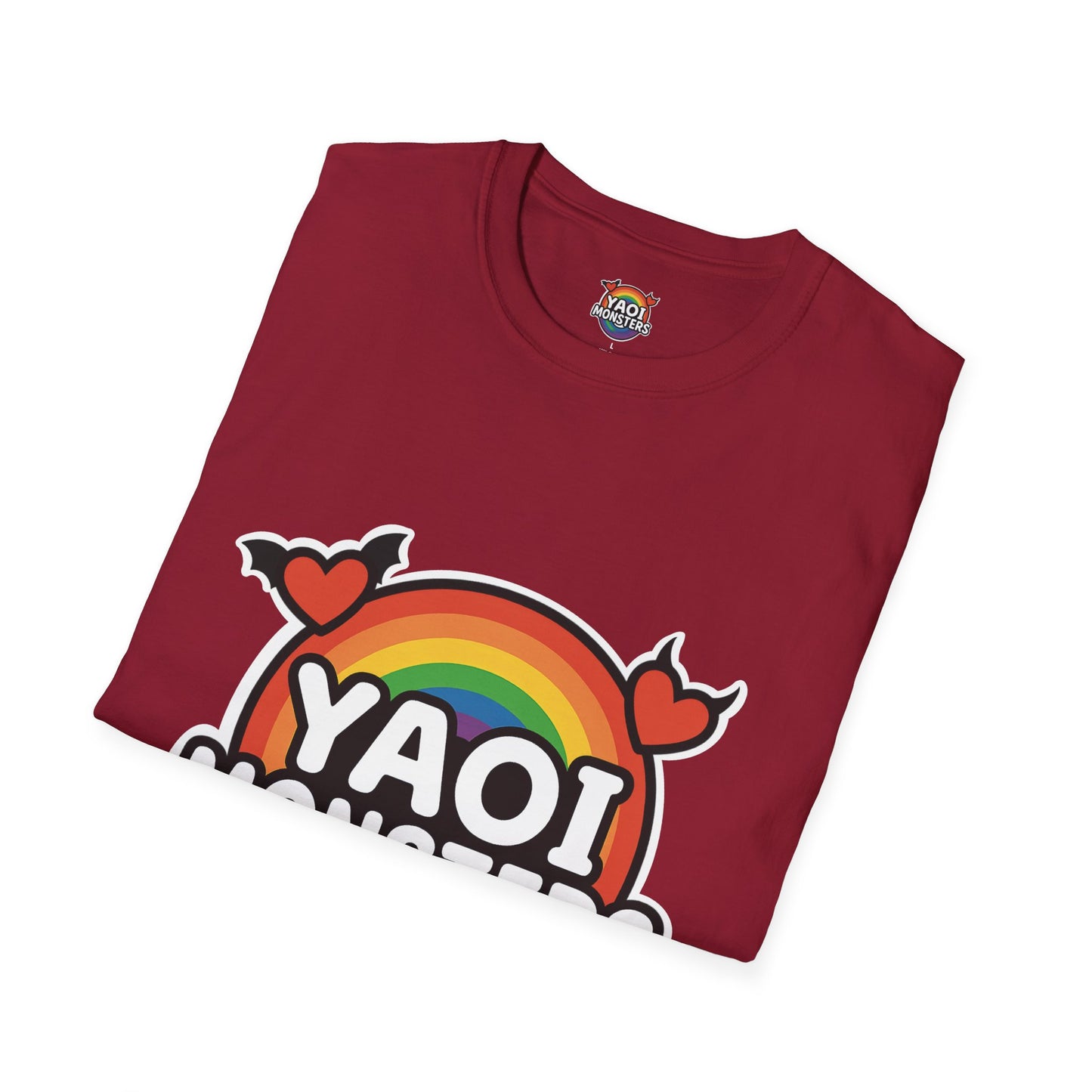 Yaoi Monsters Rainbow Logo T-Shirt | Unisex BL Anime Tee | LGBTQ+ Pride Kawaii Monster Shirt