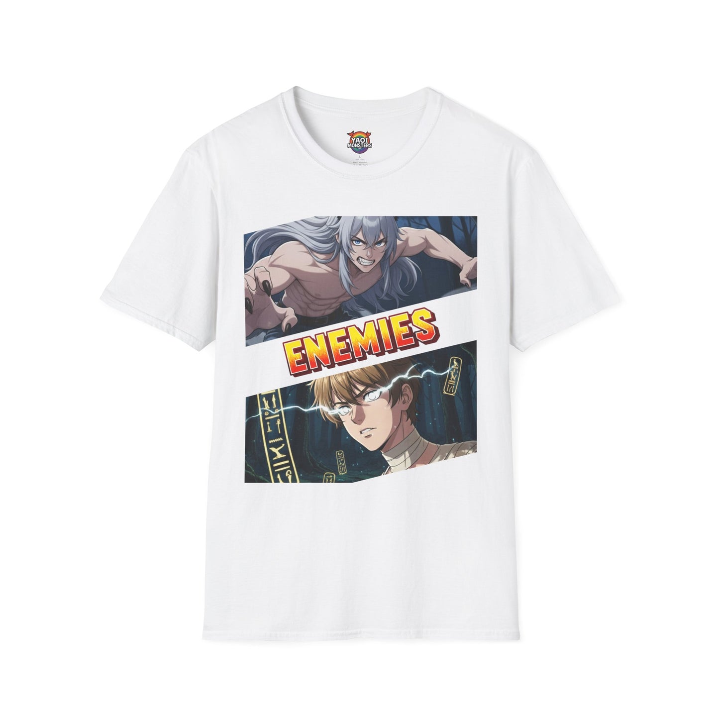 Enemies to Lovers Luca x Imhotep Unisex T-Shirt — Werewolf x Mummy BL Anime Tee | Yaoi Monsters