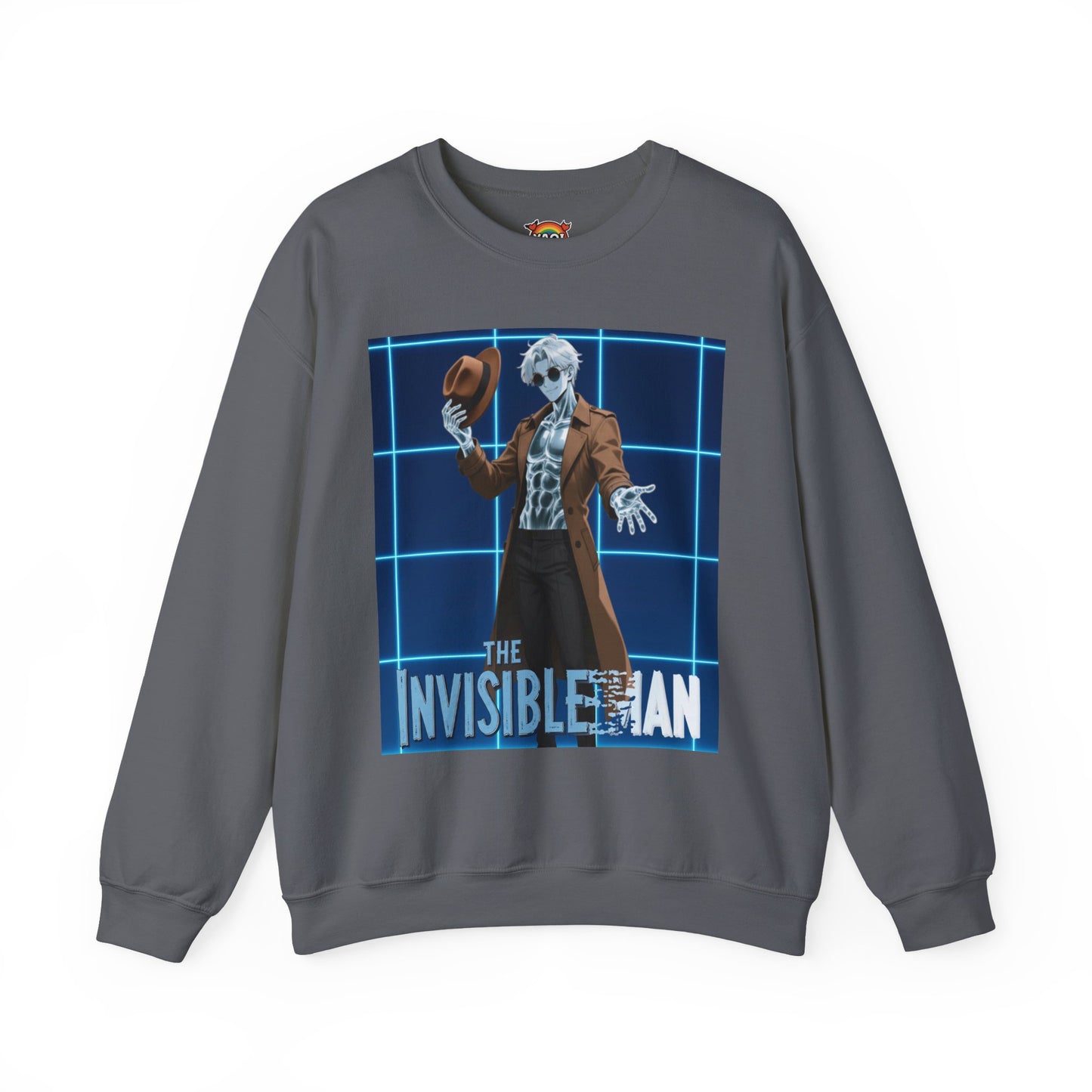 Theodore Marvel Invisible Man Crewneck Sweatshirt — Heavy Blend Anime Pullover | Yaoi Monsters
