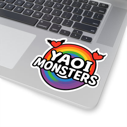 Yaoi Monsters Rainbow Logo Sticker | LGBTQ+ Pride Anime Vinyl Decal | Kawaii BL Laptop & Water Bottle Sticker