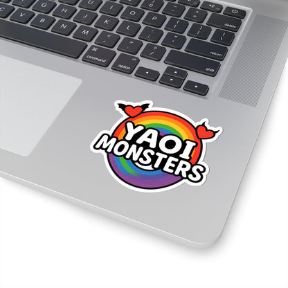 Yaoi Monsters Rainbow Logo Sticker | LGBTQ+ Pride Anime Vinyl Decal | Kawaii BL Laptop & Water Bottle Sticker