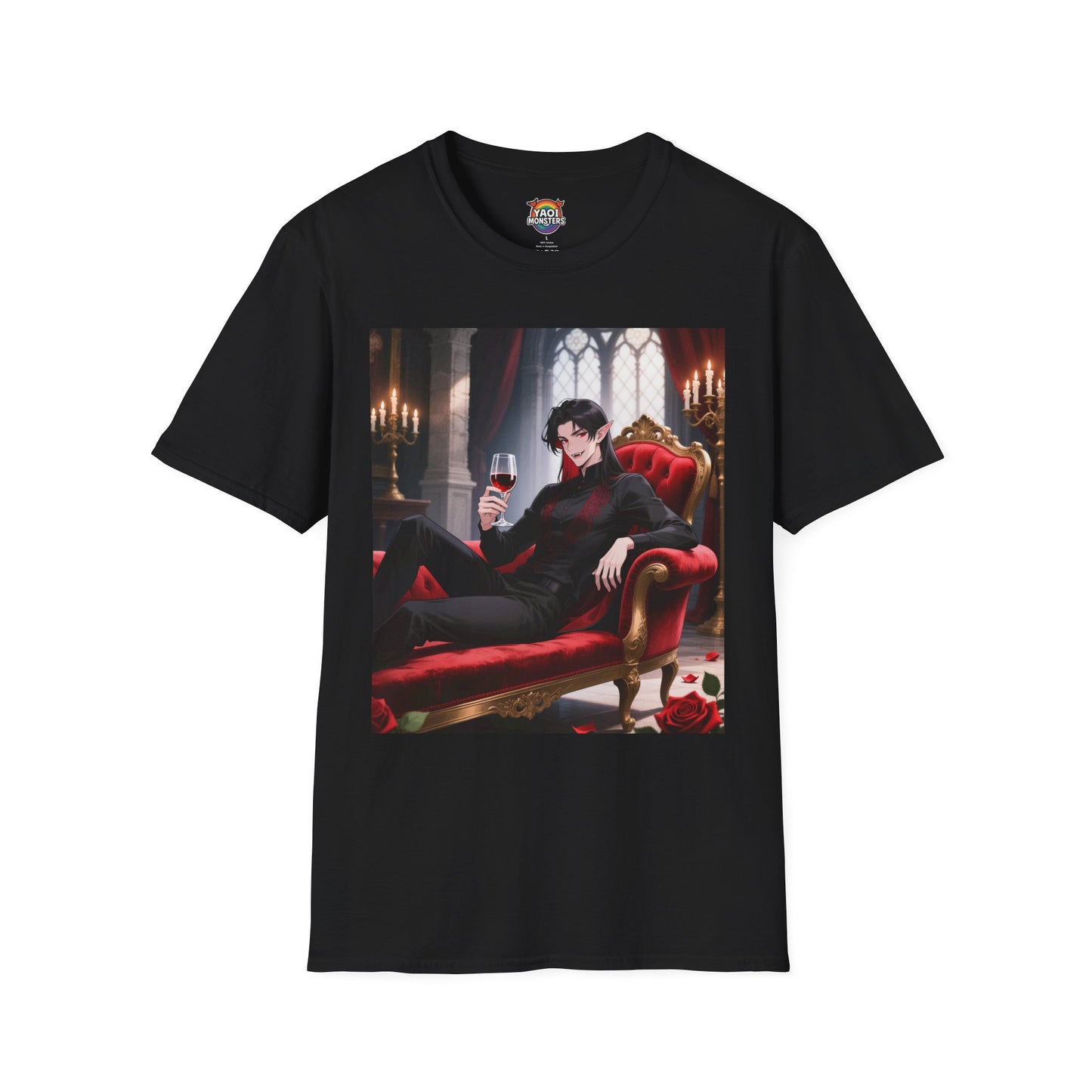 Dracula Velvet Chaise Unisex T-Shirt — Gothic Vampire Anime Tee | Yaoi Monsters