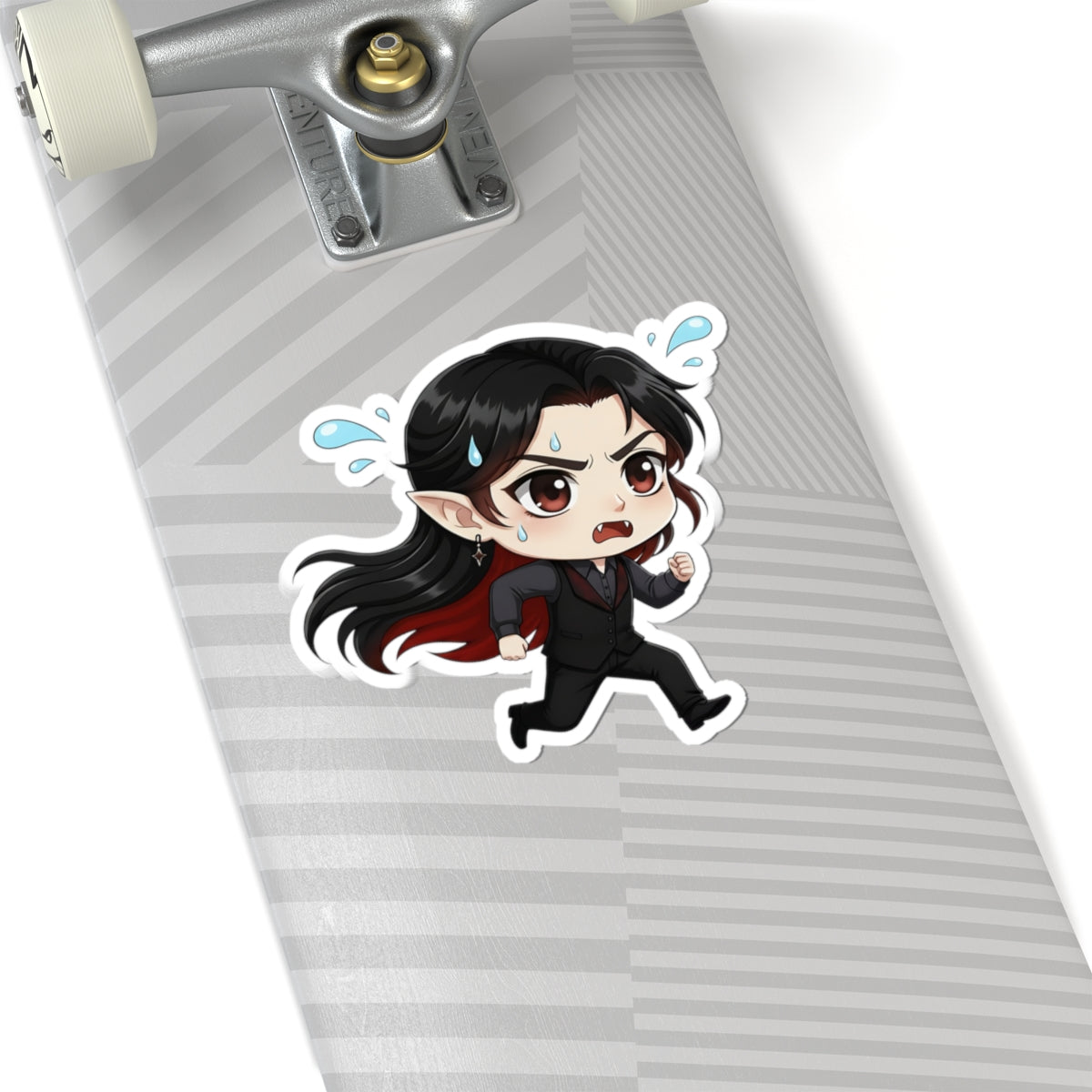 Cutie Monsters Dracula “Panic” Vinyl Sticker – Running Away Left