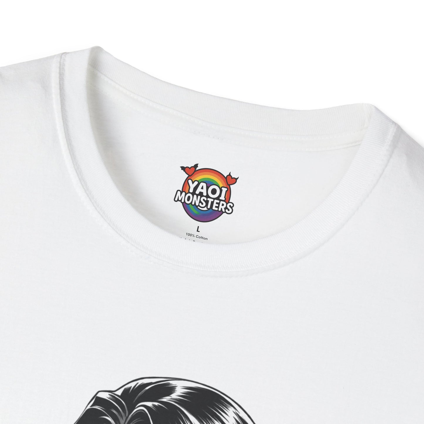 Dracula Elegant Bite Line Art Shirt— Gothic Vampire Anime Tee | Yaoi Monsters