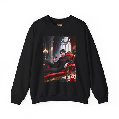 Dracula Velvet Chaise Crewneck Sweatshirt — Gothic Vampire Anime Pullover | Yaoi Monsters