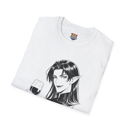 Dracula Elegant Bite Line Art Shirt— Gothic Vampire Anime Tee | Yaoi Monsters