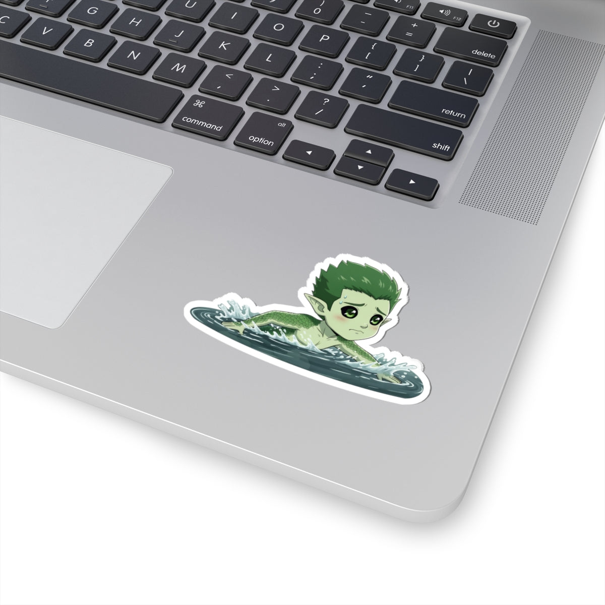 Cutie Monsters Kel “Love Panic” Glossy Vinyl Sticker – Splashing Away Left