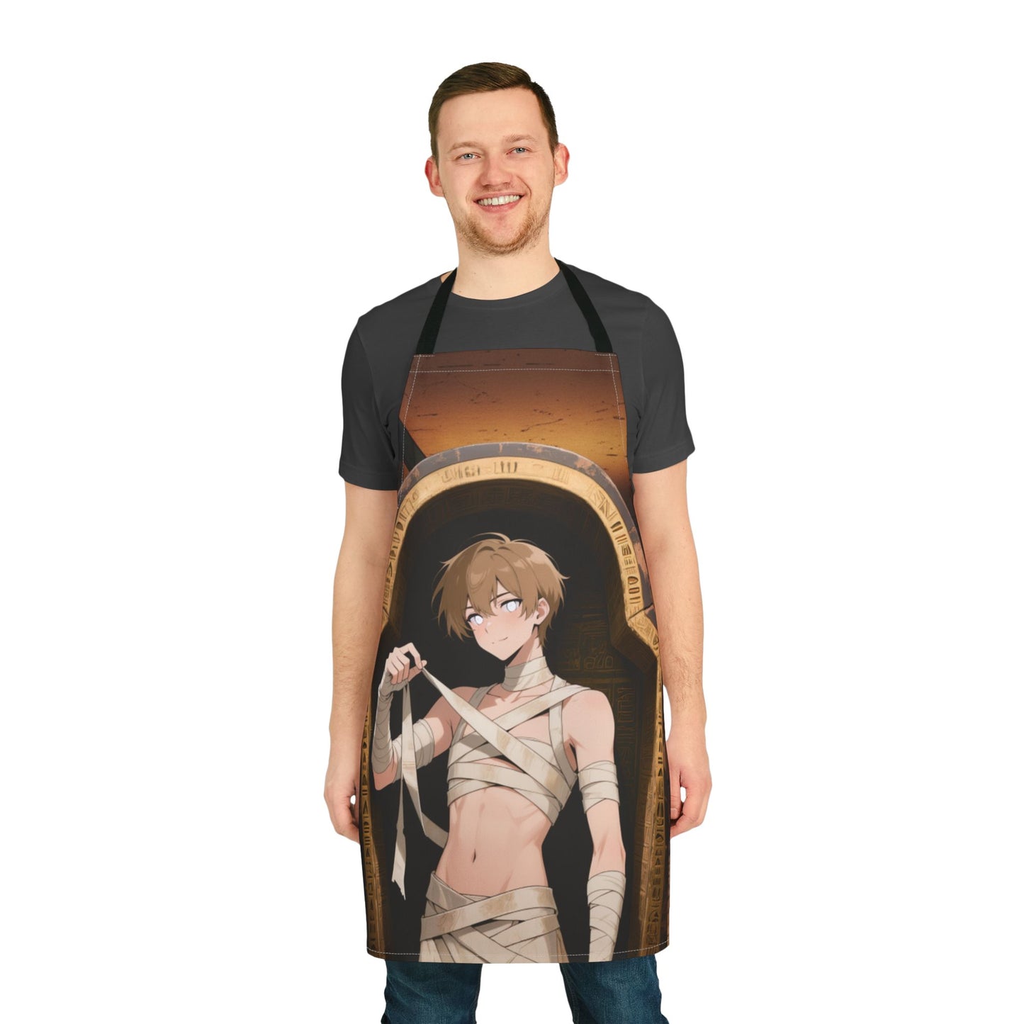 Imhotep Mummy Kitchen Hex Apron – Stain-Resistant Chef Apron | Gothic Anime Cooking Gift | Yaoi Monsters