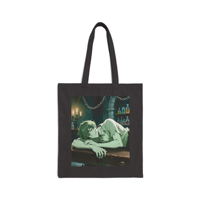 Adam Frankenstein Black Canvas Tote (15" × 16") — Bookstore & Con Haul Bag | Yaoi Monsters