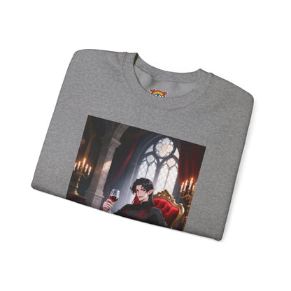 Dracula Velvet Chaise Crewneck Sweatshirt — Gothic Vampire Anime Pullover | Yaoi Monsters