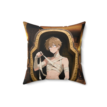 Luca & Imhotep Double-Sided Throw Pillow — Moonlit Werewolf x Mummy Gothic Anime Decor | Yaoi Monsters
