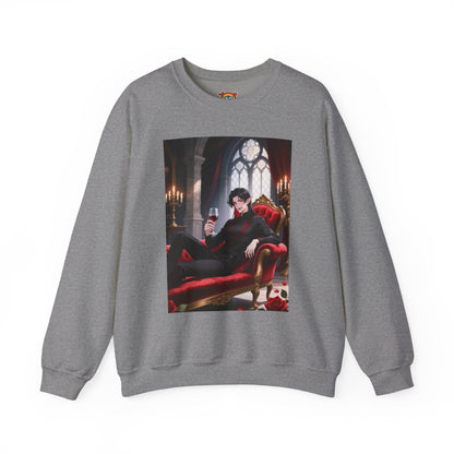 Dracula Velvet Chaise Crewneck Sweatshirt — Gothic Vampire Anime Pullover | Yaoi Monsters