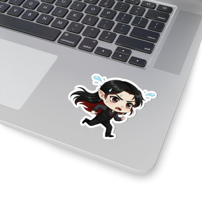 Cutie Monsters Dracula “Panic” Vinyl Sticker – Running Away Left