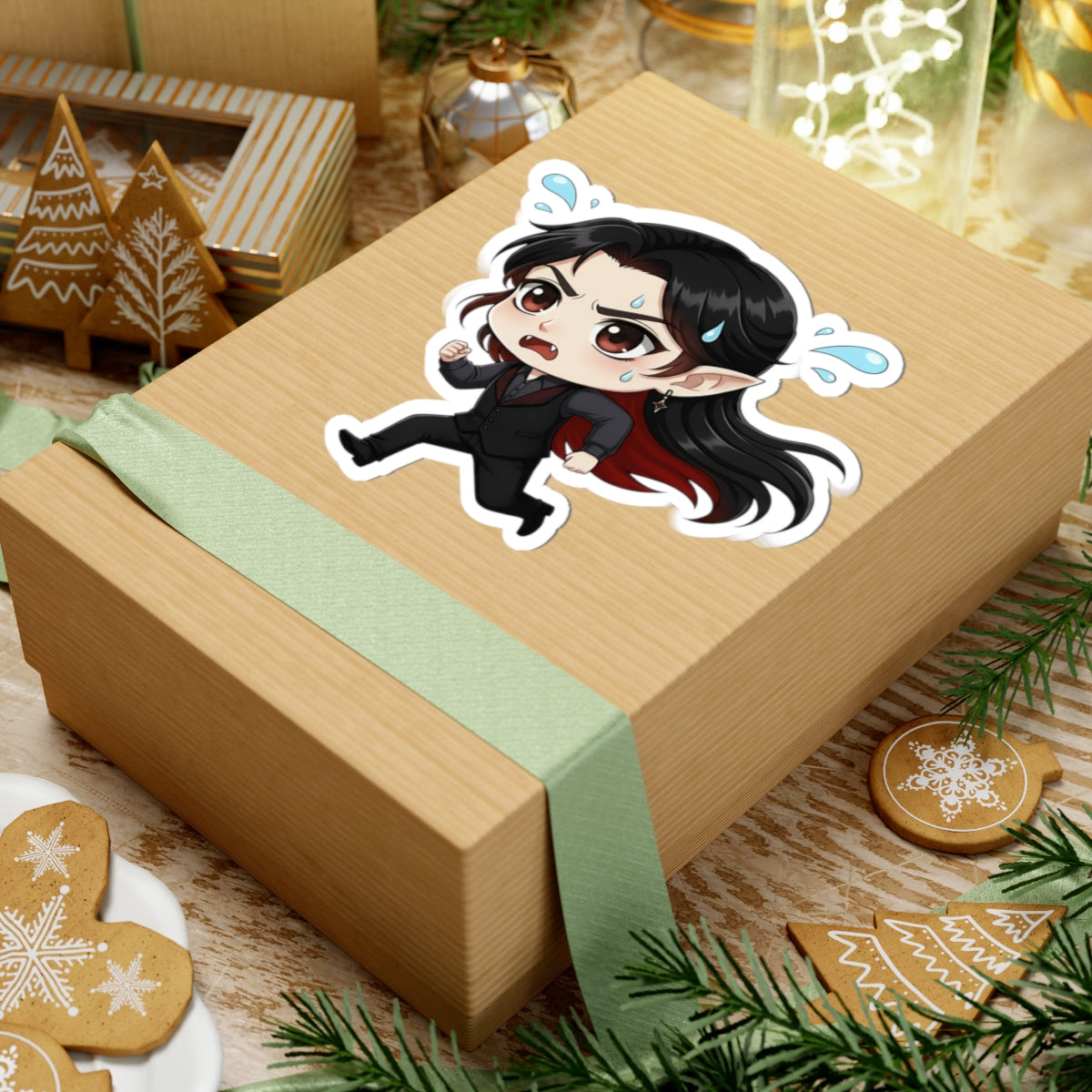 Cutie Monsters Dracula “Panic” Vinyl Sticker – Running Away Right