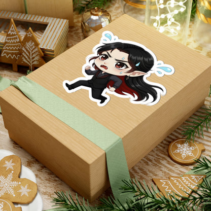 Cutie Monsters Dracula “Panic” Vinyl Sticker – Running Away Right