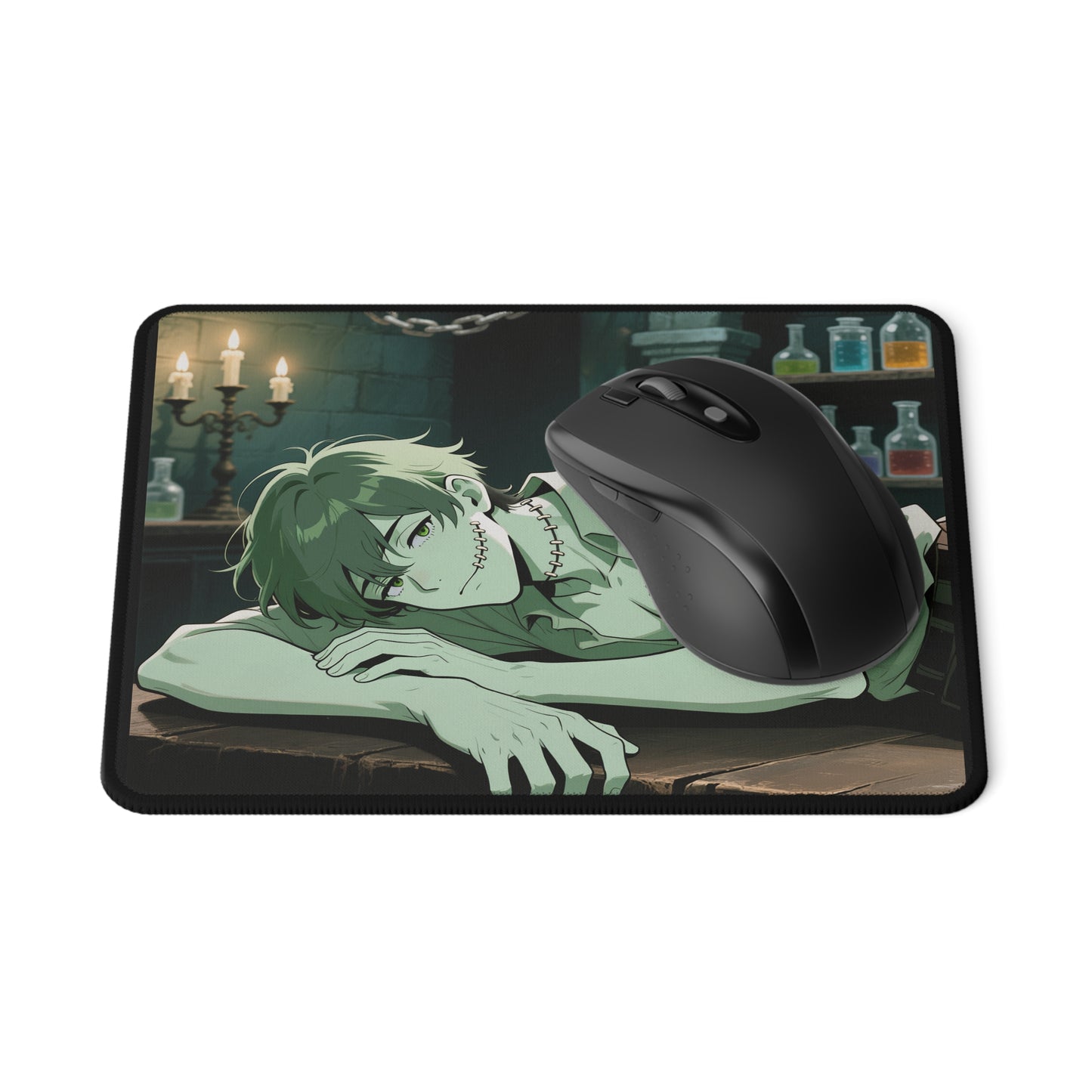 Adam Frankenstein Gaming Mouse Pad — 9.5″×8″ Precision Desk Mat (Smooth Polyester, Non-Slip Rubber, Anime Monster Art) | Yaoi Monsters
