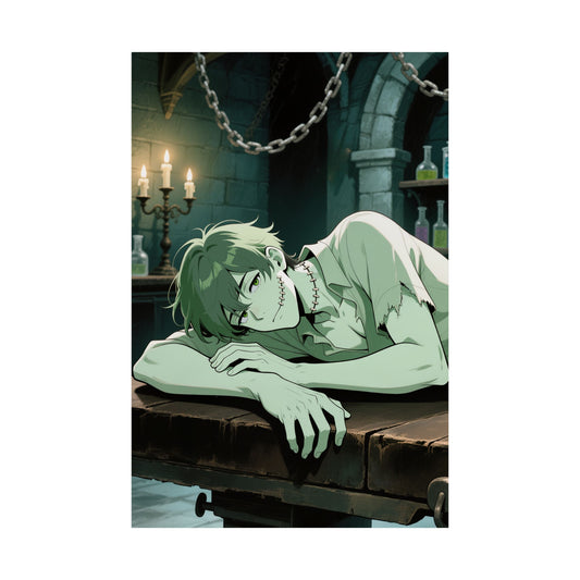 Adam  Frankenstein Poster — Anime Monster Wall Art (Matte Archival Print)