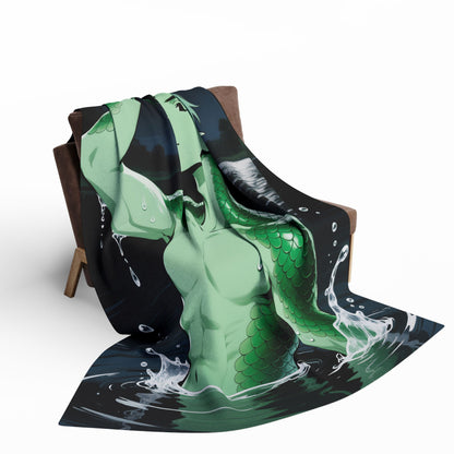 Kel Lagoon Fleece Blanket — Anime Sea Monster Throw | Yaoi Monsters