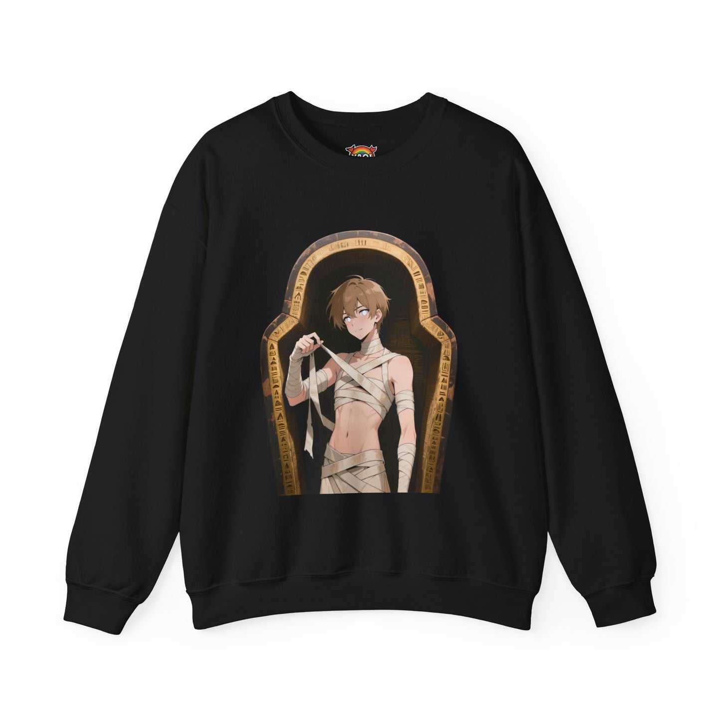 Mummy Crewneck Sweatshirt – Unisex Heavy Blend | Gothic Mummy Pullover, Anime Monster Sweater & Halloween Streetwear by Yaoi Monsters