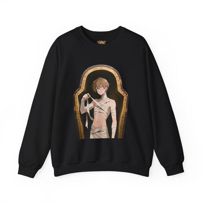 Mummy Crewneck Sweatshirt – Unisex Heavy Blend | Gothic Mummy Pullover, Anime Monster Sweater & Halloween Streetwear by Yaoi Monsters