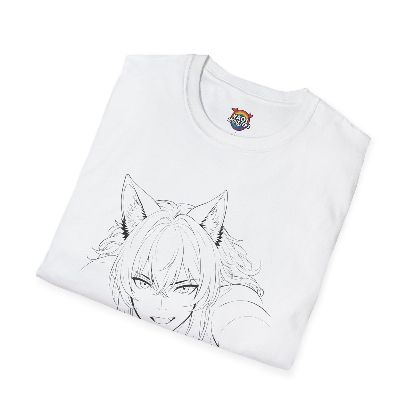 Luca Flirty Wolfboy Line Art Shirt— Anime Wolfboy Graphic Tee | Yaoi Monsters