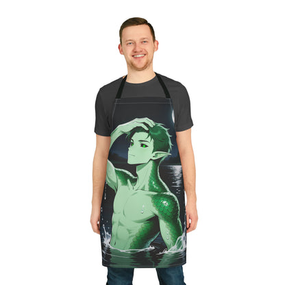 Kel Sea Creature Anime Apron — Mad-Cute Kitchen & Craft Apron (Customizable) | Yaoi Monsters