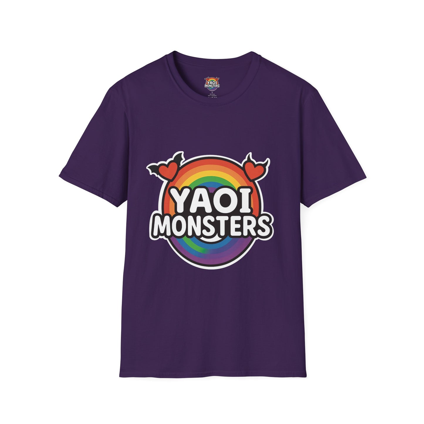 Yaoi Monsters Rainbow Logo T-Shirt | Unisex BL Anime Tee | LGBTQ+ Pride Kawaii Monster Shirt