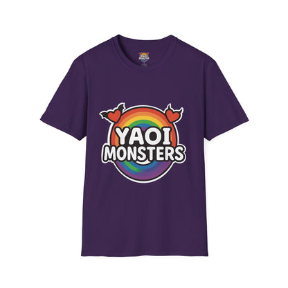 Yaoi Monsters Rainbow Logo T-Shirt | Unisex BL Anime Tee | LGBTQ+ Pride Kawaii Monster Shirt