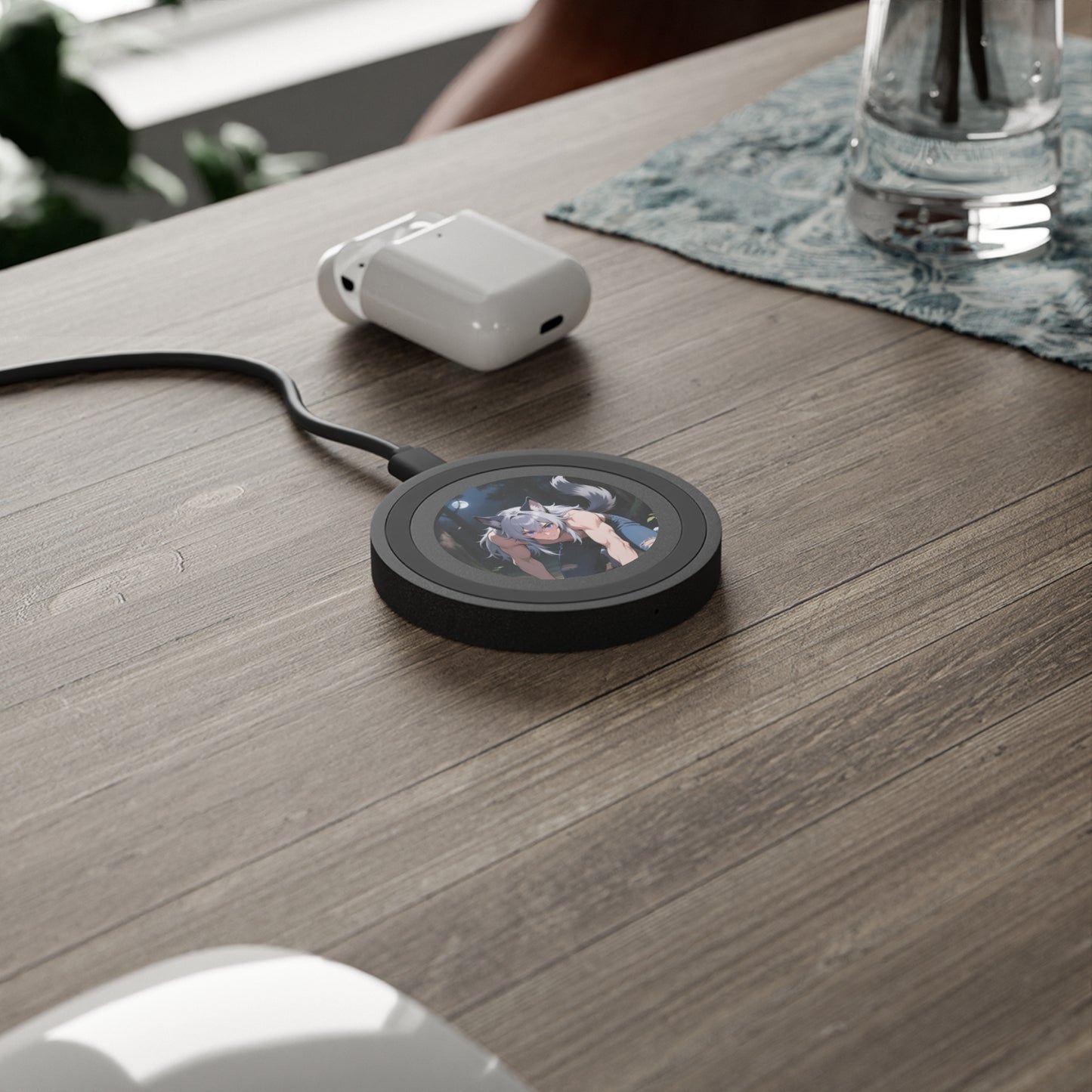 Luca Moonlit Werewolf Wireless Charger — Qi Charging Pad for iPhone, Samsung Galaxy & Google Pixel | Yaoi Monsters