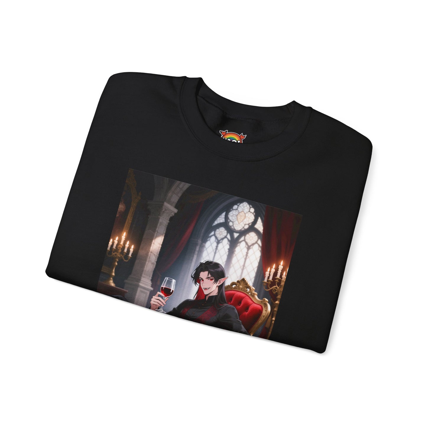 Dracula Velvet Chaise Crewneck Sweatshirt — Gothic Vampire Anime Pullover | Yaoi Monsters
