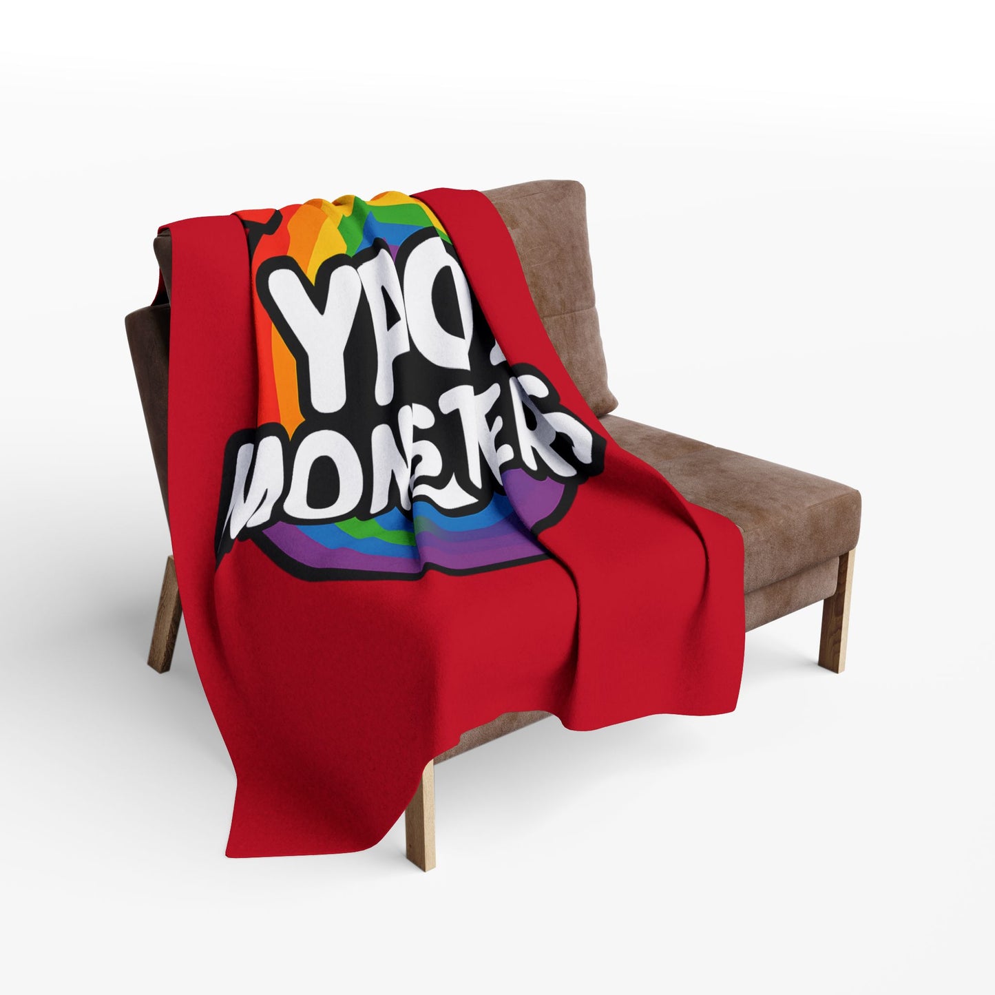 Yaoi Monsters Rainbow Logo Plush Arctic Fleece Blanket | BL Anime Throw | LGBTQ+ Pride Kawaii Cozy Couch & Bed Decor