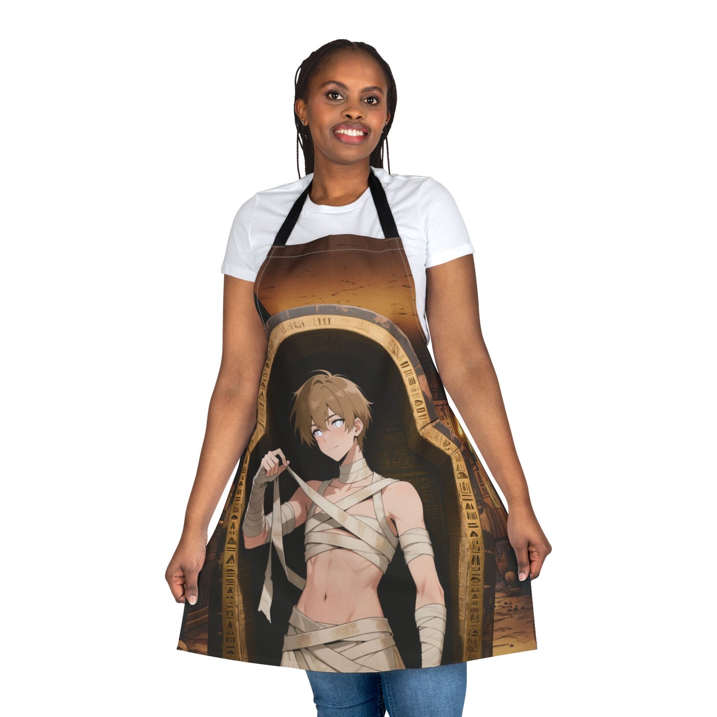 Imhotep Mummy Kitchen Hex Apron – Stain-Resistant Chef Apron | Gothic Anime Cooking Gift | Yaoi Monsters