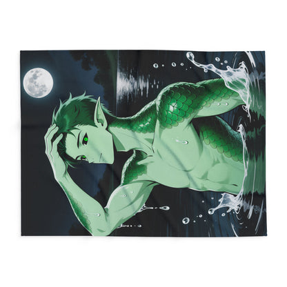 Kel Lagoon Fleece Blanket — Anime Sea Monster Throw | Yaoi Monsters
