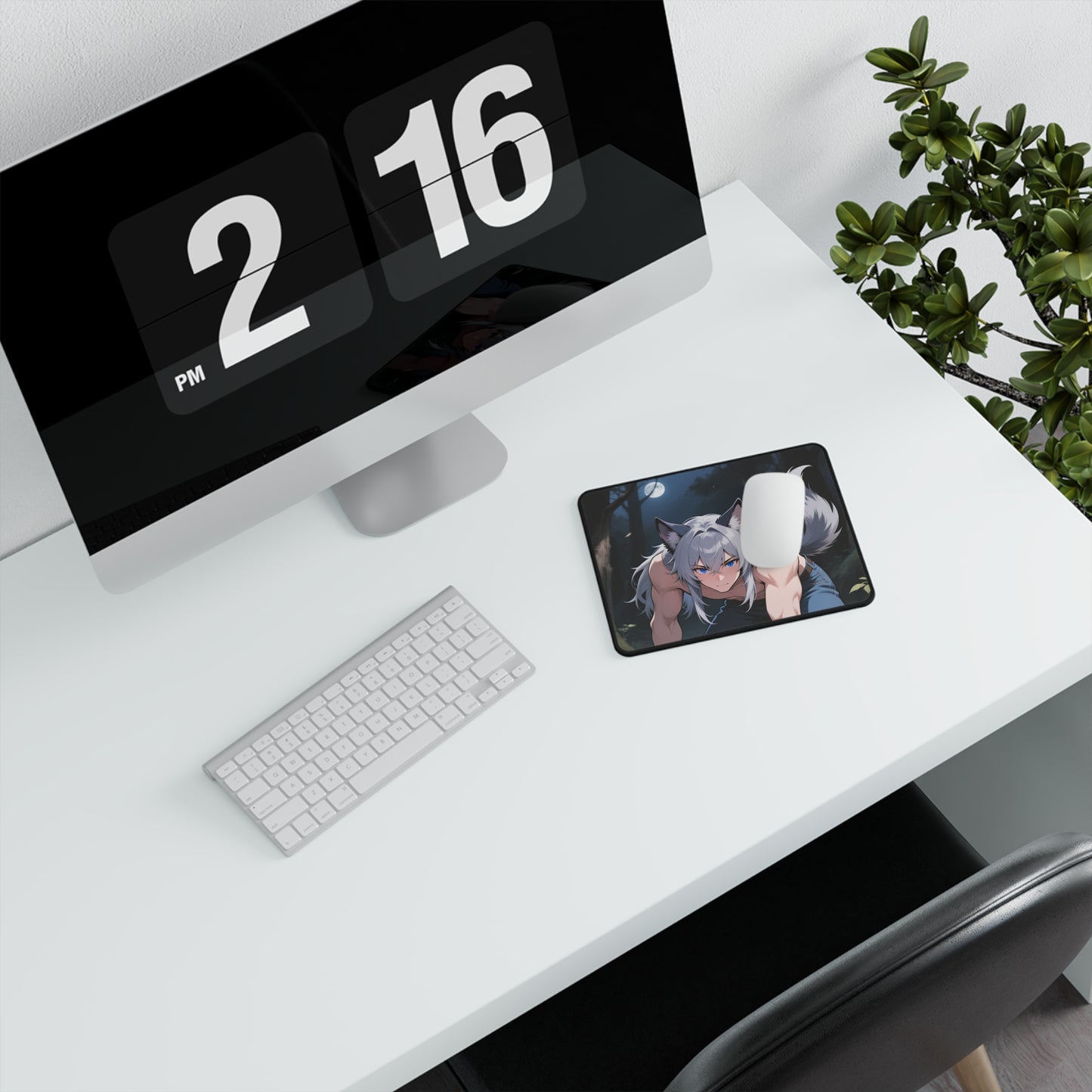 Luca Werewolf Gaming Mouse Pad — 9.5″×8″ Precision Desk Mat (Smooth Polyester, Non-Slip Rubber, Anime Wolfman Art)