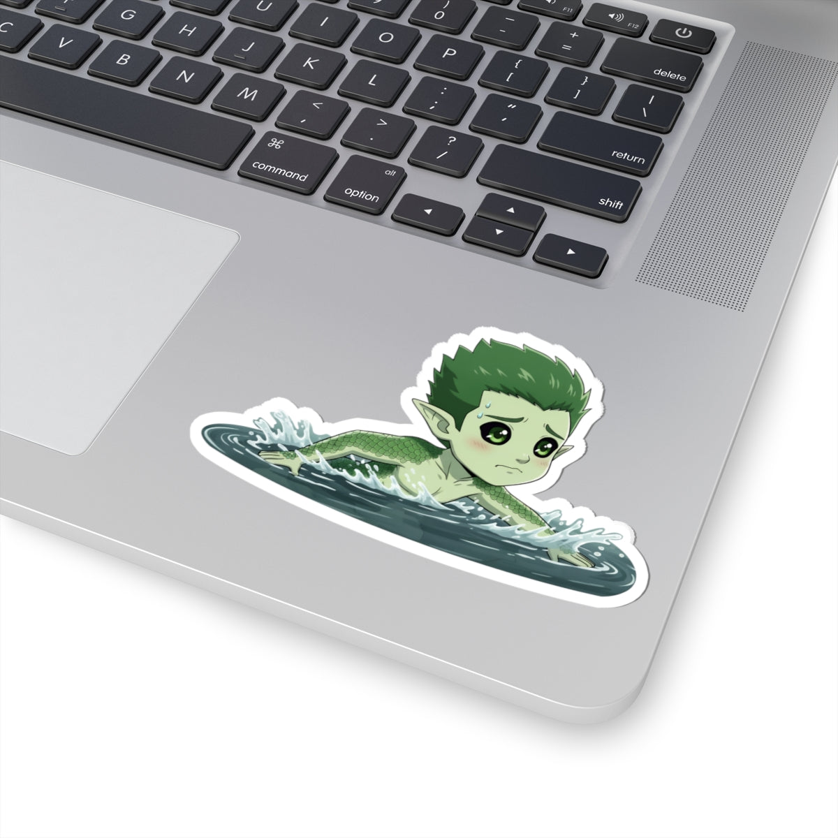 Cutie Monsters Kel “Love Panic” Glossy Vinyl Sticker – Splashing Away Left
