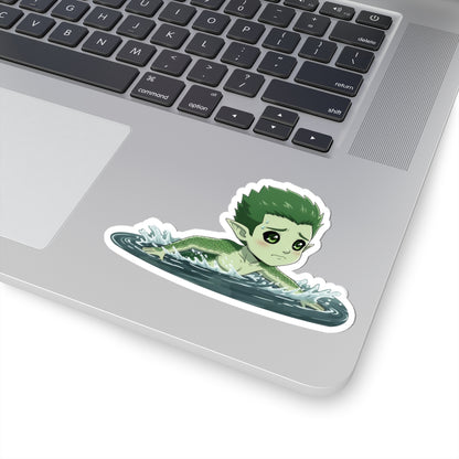 Cutie Monsters Kel “Love Panic” Glossy Vinyl Sticker – Splashing Away Left