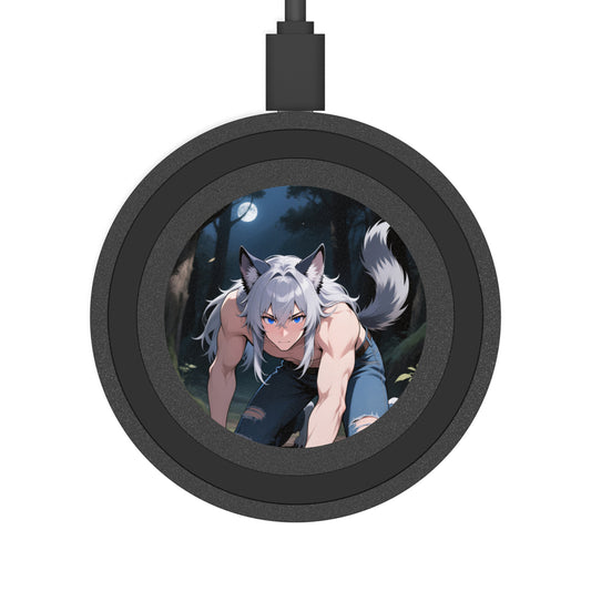 Luca Moonlit Werewolf Wireless Charger — Qi Charging Pad for iPhone, Samsung Galaxy & Google Pixel | Yaoi Monsters