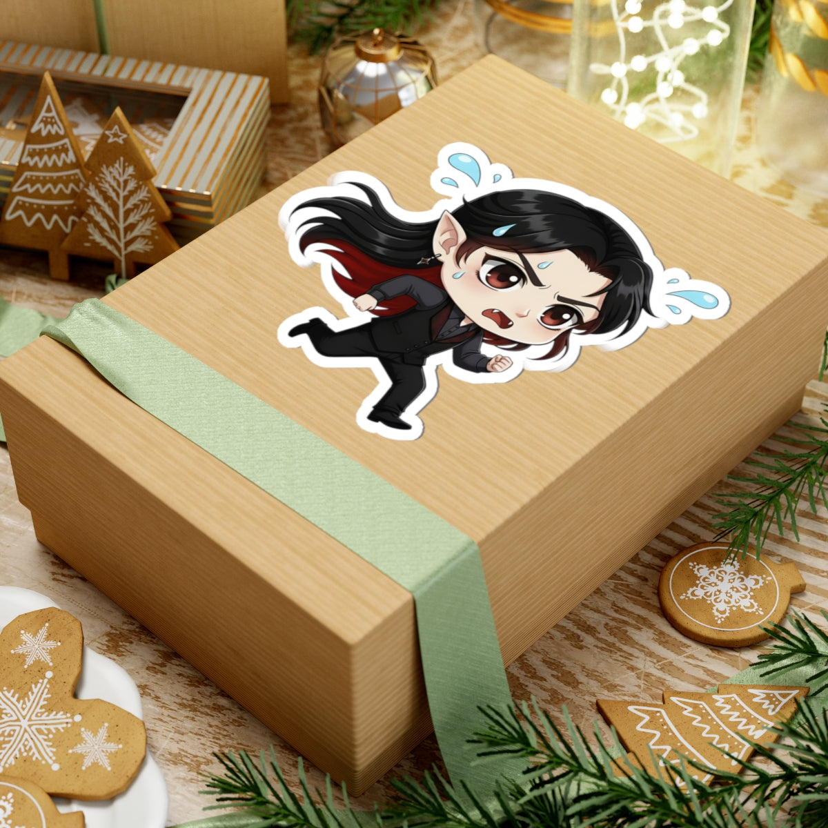 Cutie Monsters Dracula “Panic” Vinyl Sticker – Running Away Left