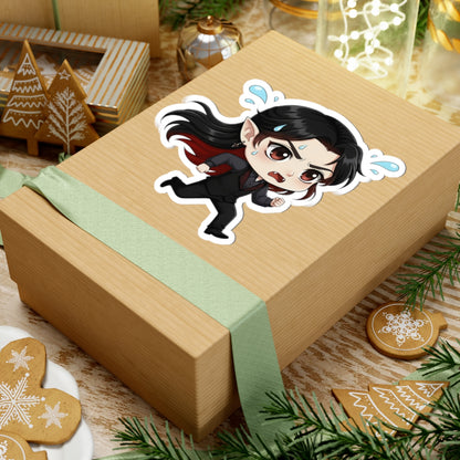 Cutie Monsters Dracula “Panic” Vinyl Sticker – Running Away Left